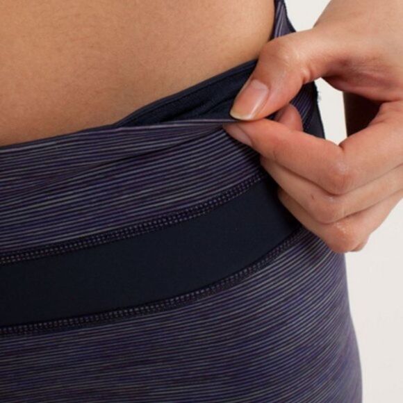 LULULEMON Run: Inspire Crop II Wee Are From Space Deep Indigo Leggings Size 4 - Picture 5 of 14